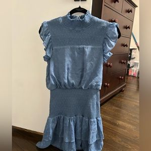 Aqua blue smocked dress